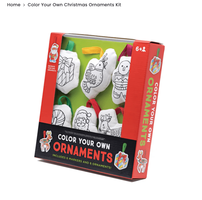 Color Your Own Christmas Ornaments Kit