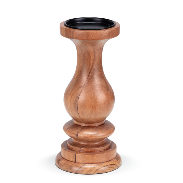 Acacia Wood Pillar Candle Holder - Large