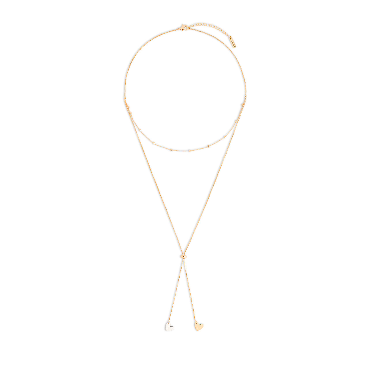 Charm Necklace - Double Heart
