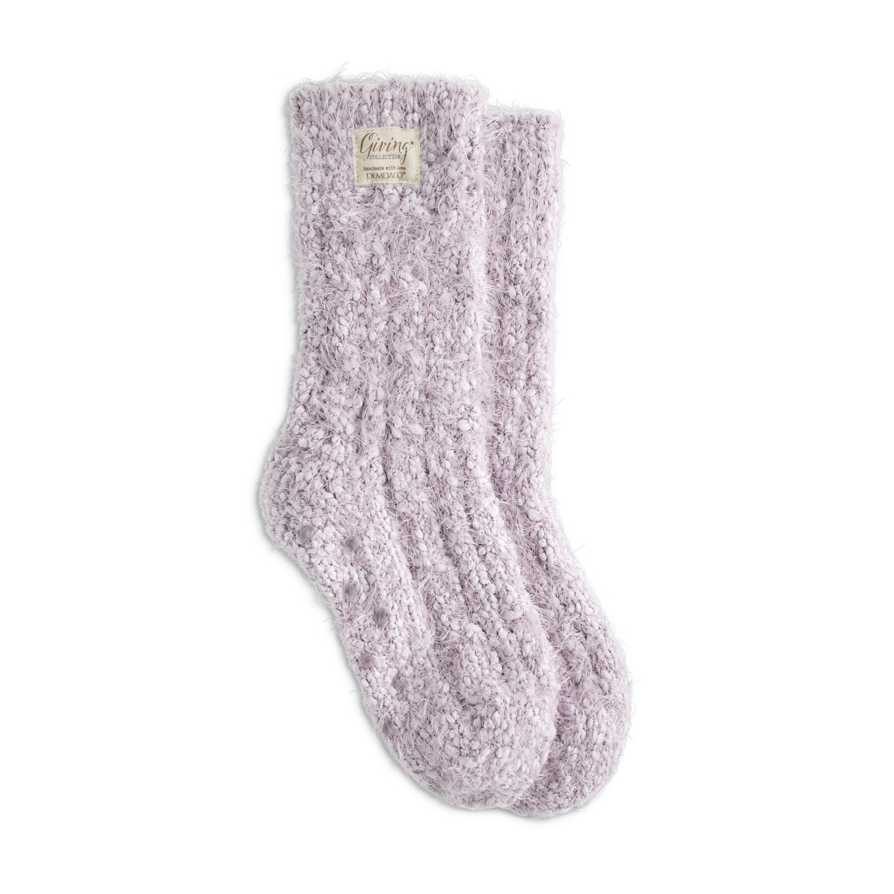 Purple Women's Light Purple Fuzzy Giving Socks with Grippers - Giving Collection