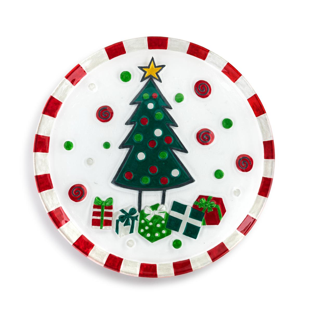 Christmas tree round plate