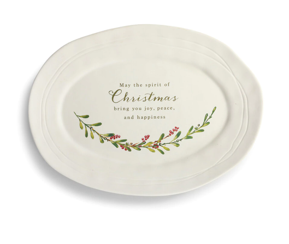 May the spirit of christmas bring you joy, peace and happiness serving platter