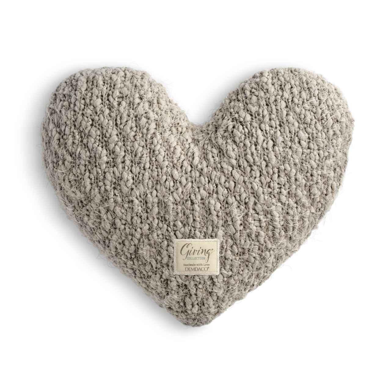 Taupe Giving Heart Weighted Pillow